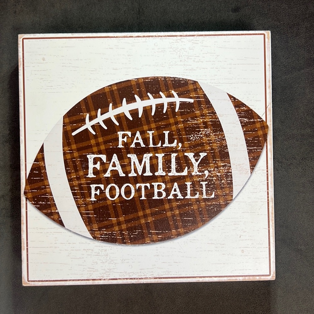Football Wooden Wall Decor - Set of 2, 8”x8”